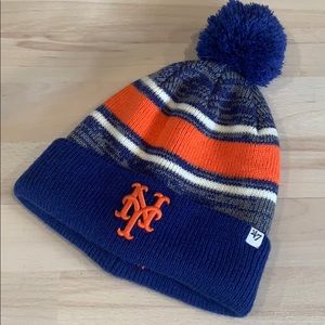 New York Mets 47 Brand Beanie with Pom